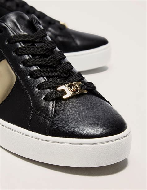 michael kors sneaker beige gold|Michael Kors black gold sneakers.